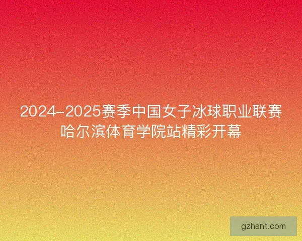 2024-2025赛季中国女子冰球职业联赛哈尔滨体育学院站精彩开幕