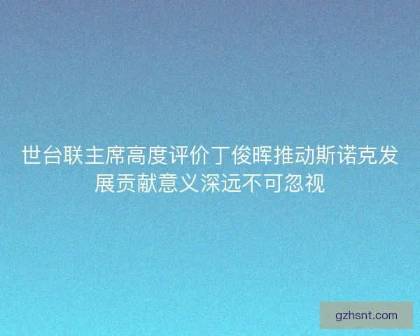 世台联主席高度评价丁俊晖推动斯诺克发展贡献意义深远不可忽视 世台联主席高度评价丁俊晖推动斯诺克发展贡献意义深远不可忽视