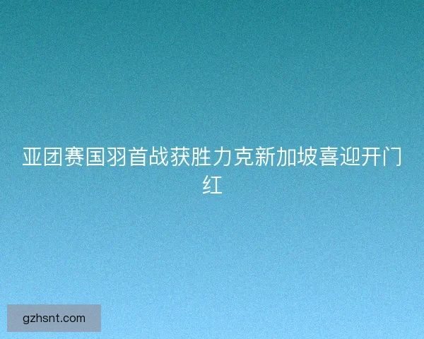 亚团赛国羽首战获胜力克新加坡喜迎开门红