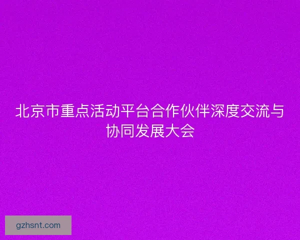 北京市重点活动平台合作伙伴深度交流与协同发展大会