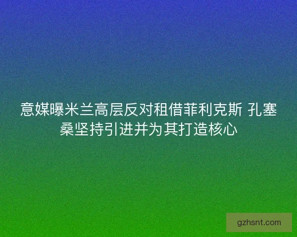 意媒曝米兰高层反对租借菲利克斯 孔塞桑坚持引进并为其打造核心